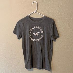 A gray T-shirt from Hollister.